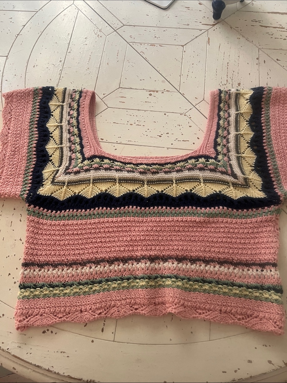 POL Pink Multi-Stripe Knit Tank Top